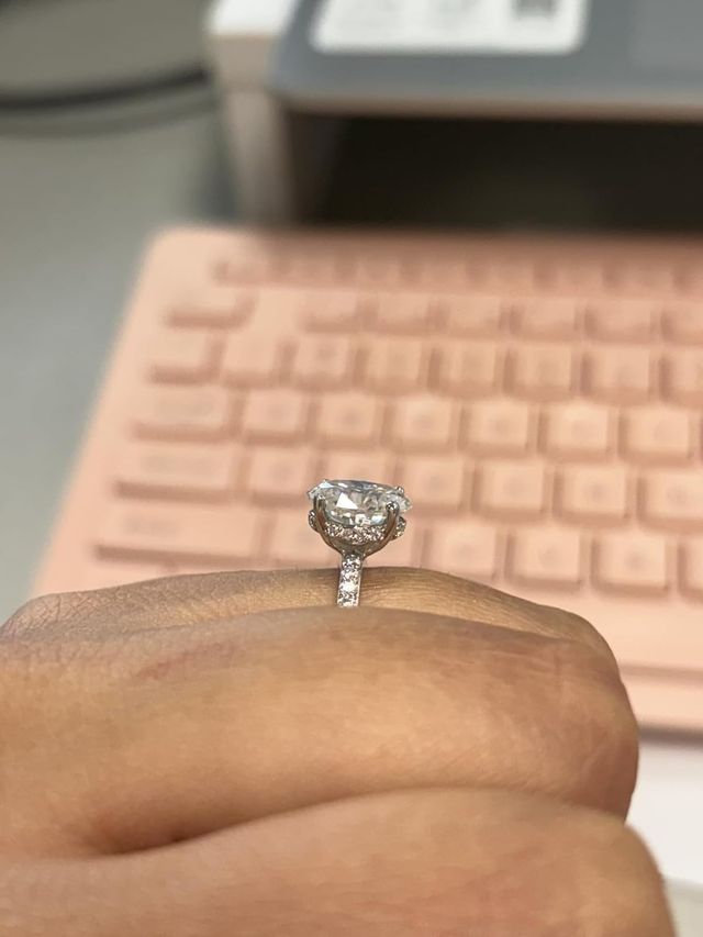 Customer photo of the Oval Engagement Ring by Melissa