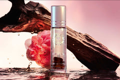 Luxury Fragrance Oil Infused with Pheromones - Roll On/Oud Ispahan Inspired/Natural Tigers Eye Crystal Rollerball/EDP Perfume Oil/Body Oil Roller/Unisex for Men & Women