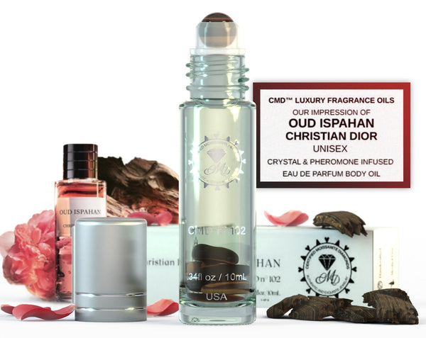 Oud Ispahan Imitation Fragrance Oil - Tiger's Eye Crystals
