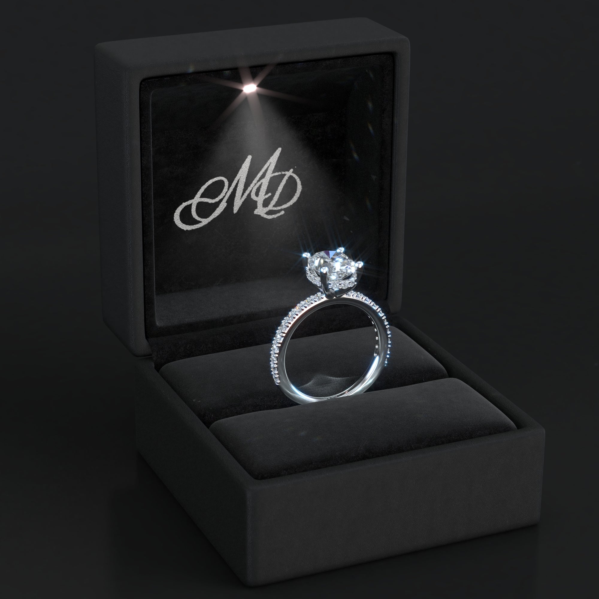 Elegant Oval Moissanite Engagement Ring