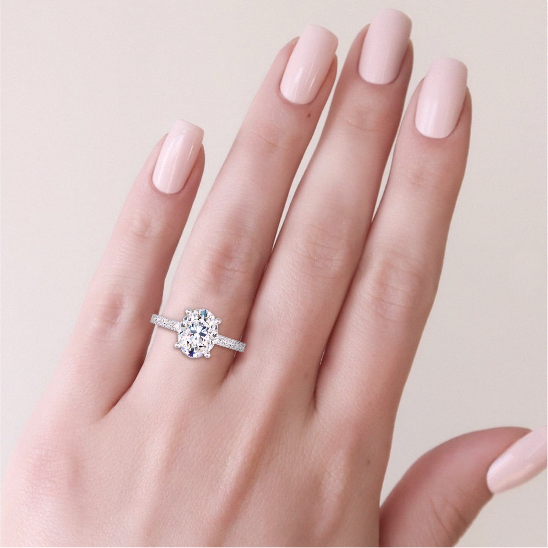 Elegant Oval Moissanite Engagement Ring