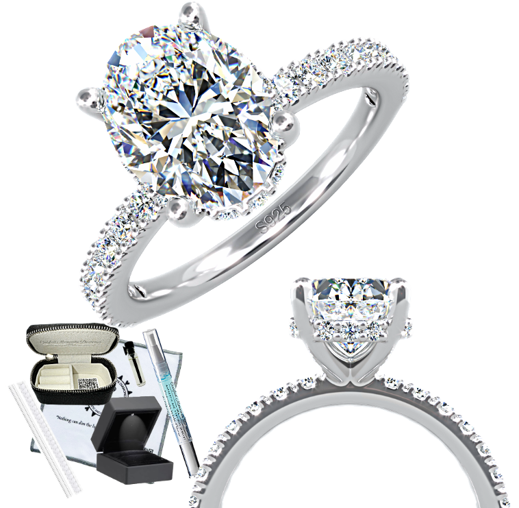 Elegant Oval Moissanite Engagement Ring
