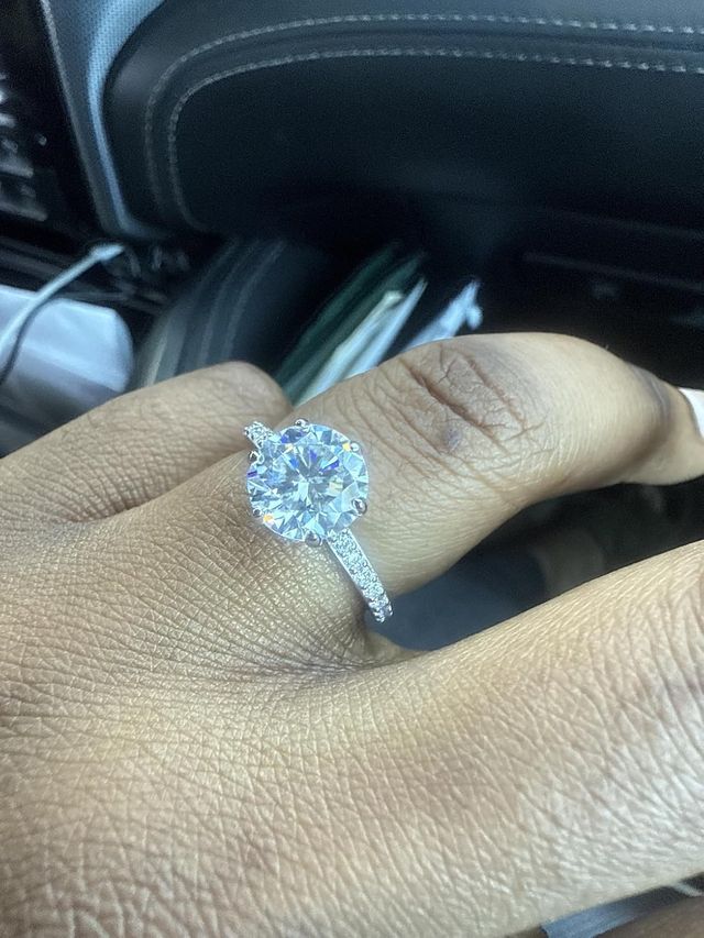 Customer photo of the Round Engagement Ring by Bella