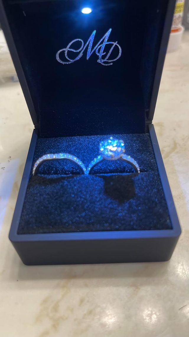 Customer photo of the Round Engagement Ring by DLB