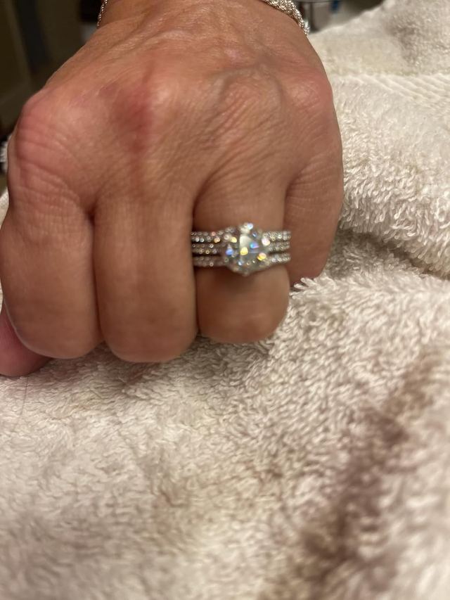 Customer photo of the Round Engagement Ring by DLB