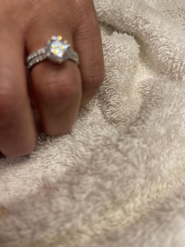 Customer photo of the Round Engagement Ring by DLB