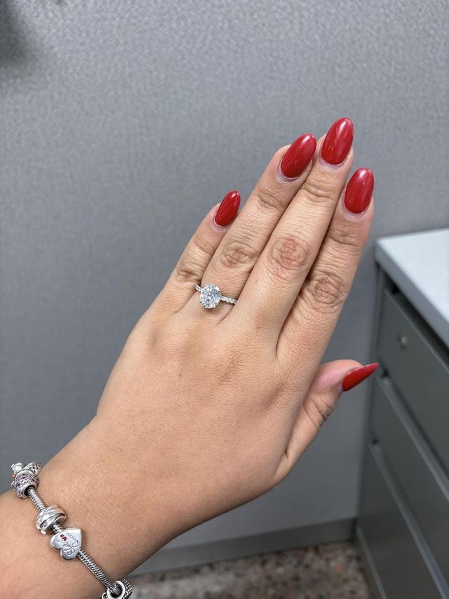 Customer photo of the Oval Engagement Ring by Melissa